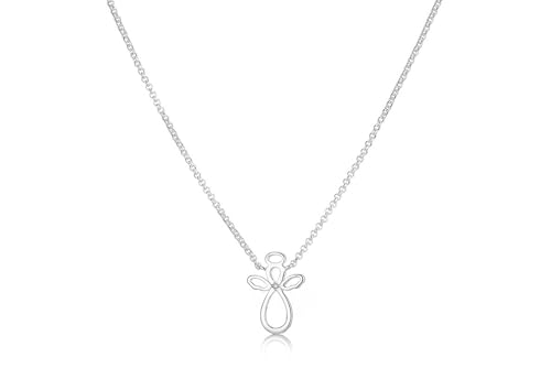 Collar de plata con ángel para comuniones y eventos de adolescentes 5