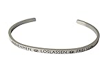 Eleganter Armreif Armband silber mit Mantra und Spruch bis ca. 16 cm. ANNEHMEN-LOSLASSEN-FREI SEIN