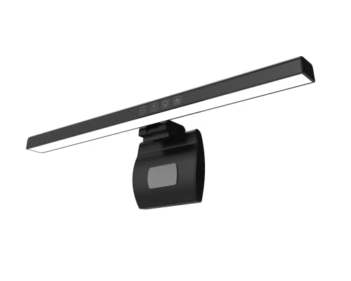 Bibidong Desktop Computers Monitor Lamp, Asymmetric Light Source Eye Caring LED Screen Monitor Light Bar with Touch Control,Timing No Glare for Home Work Study Office and Games (50CM, Black)