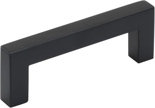 Image of Amerock | Cabinet Pull | Matte Black | 3 inch (76 mm) Center to Center | Monument | 1 Pack | Drawer Pull | Drawer Handle | Cabinet Hardware