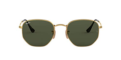 Ray-Ban Hexagonal Sunglasses,51mm,Gold/Green2