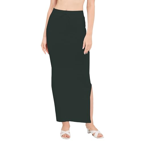 Image of DESI GIRL Cotton Lycra Stretchable Saree Shapewear Petticoat with Drawstring for Women | Fishcut Saree Petticoat with Side Slit for Easy Movement | Saree Shaper | Long inskirt