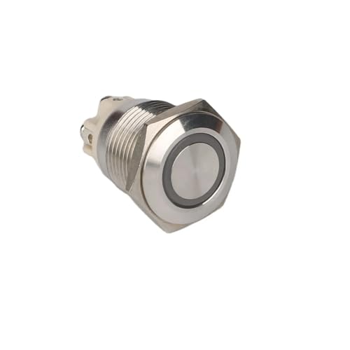 Bouton-poussoir métallique 19mm LED 6V pour commande industrielle - 2