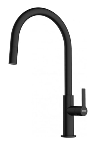 Franke Maris Slim J 115.0728.389 - Grifo de cocina negro mate con boquilla desplegable
