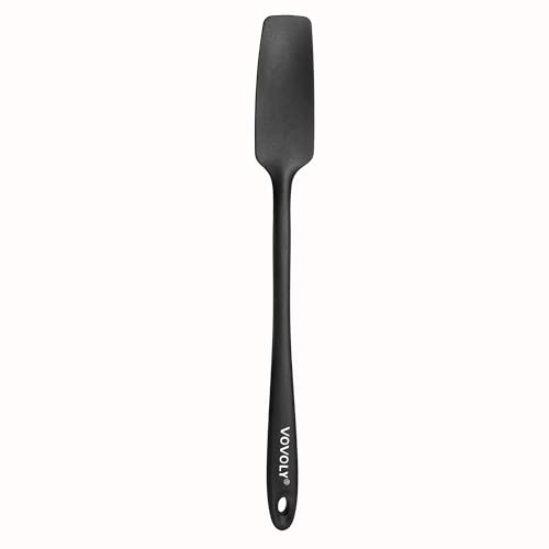 Vovoly Silicone Jar Spatula, Small Head with Long Handle, Rubber