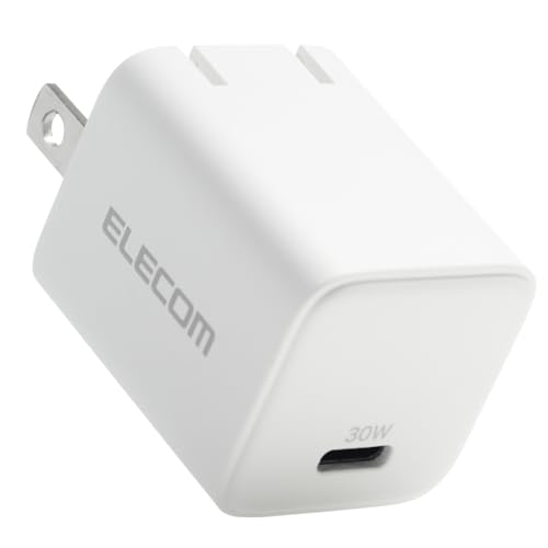エレコム 充電器 Type-C 30W 小型 USB PD対応 GaN II 折りたたみ式プラグ PPS ホワイト EC-AC10230WH