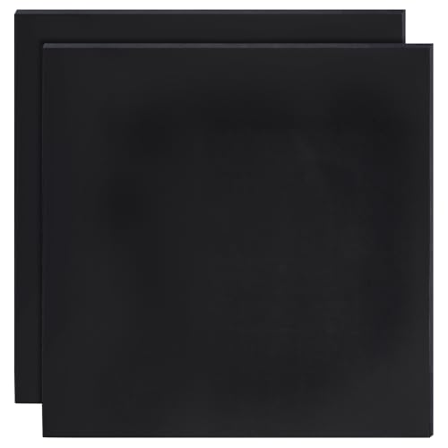 BENECREAT 2 lámina de Caucho de Silicona de 25x25cm, Alfombrilla de Goma Negra Resistente A Altas Temperaturas para Juntas de Bricolaje, Almohadillas, Sellando, Almohadón, 1mm de Espesor
