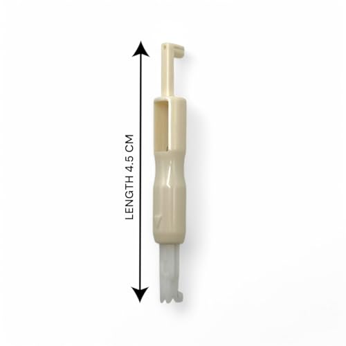 Image of ZENITH Threader Plastic White Long Pressure Foot Snap on Type for Automatic Electric Low Shank Sewing Machines Suitable for Usha Janome Brother Singer etc White (Threader Plastic White Long)