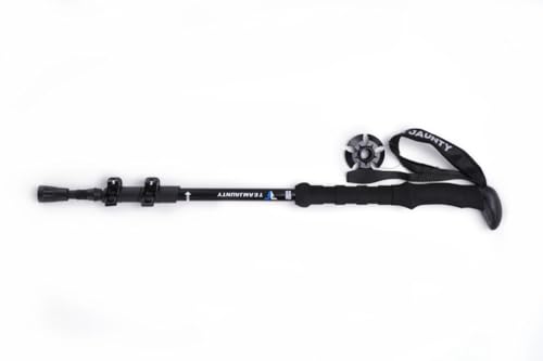Image of Cloudzy Trekking Pole High Trek Adventures Walking Stick Aluminum Alloy EVA Handle Design Ergonomic Pole Stick Adjustable Hiking Terrain Accessories Telescopic Alloy Pole (Black)