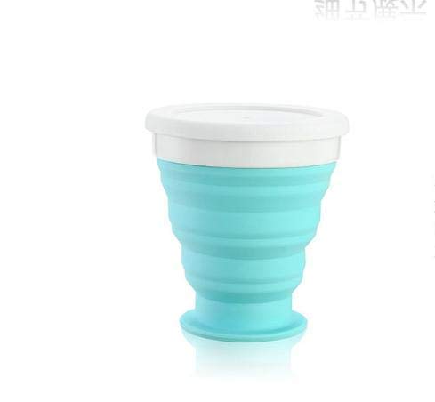 Image of Collapsible Cup, Rocontrip Silicone Travel Mug Leak Proof Coffee Folded Cup Gift Mug 200 ML Capacity 100% Food Grade BPA Free for Outdoor Camping Hiking. (Blue)