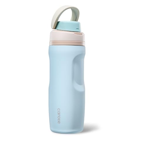 CAROTE カローテ 水筒 780ml 真空断熱 マグボトル 保温保冷ステンレス魔法瓶 ストロー付き ストローが見えない邪魔にならず吸えるタンブラー ハンドル付き 一体化設計の蓋で洗いやすい 食洗機対応 BPAフリー アウトドア ブルー 水色