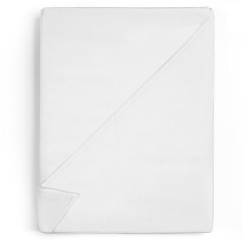Bettlaken ohne Gummizug Baumwolle 100x200 cm - Bed Sheets Betttuch ohne Gummi und Laken Bedsheets Baumwollstoff weiß und Kochfest mit...
