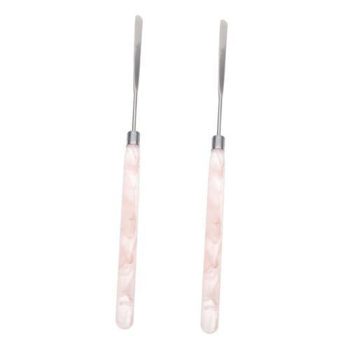 OHPHCALL Skin Care Tool 2pcs Metal Makeup Stirring Spatula Foundation and Cream Mixing Tool for Beauty Salons