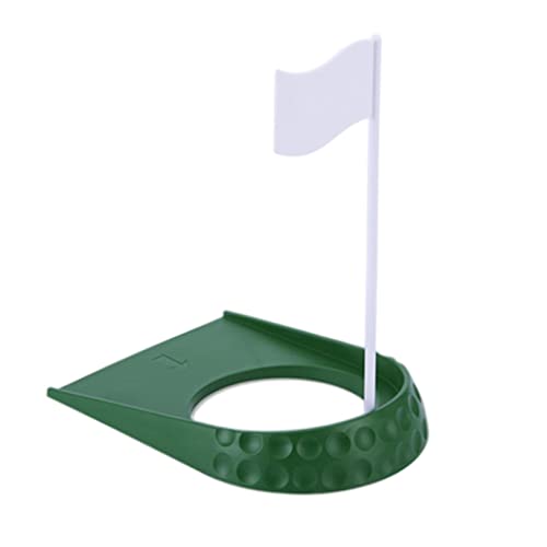 Golf Putting Cup - Golf Putting Mat with and White Flag - Golf Return Ball Practice Training Aids - for Indoor Outdoor Office Garage Garden Yard Gift Set Kids (Green) Shenyan