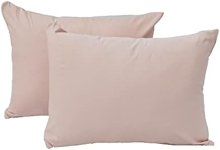 safhome Kids Travel Pillowcase 13x18 600 Thread Count 100% Egyptian Cotton Set of 2 Pack Toddler Bedding Pillow Cover with Zipper Closer for Boys, Girls, Baby Crib Small Mini Pillow Cases Blush