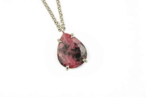 Collier rhodonite poire pour mariage et style décontracté chic - 5