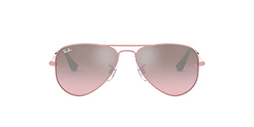 Ray-Ban Kids' Rj9506S Metal Aviator Sunglasses, Pink/Pink Mirrored Silver Gradient, 52 mm