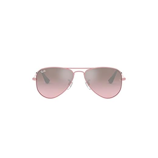 Ray-Ban Óculos de sol aviador de metal RJ9506S para crianças, Rosa/Rosa espelhado prateado dégradé, 52 mm