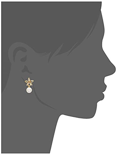 24kt Plated Floral Earring w/ Austrian Crystals & Pearls