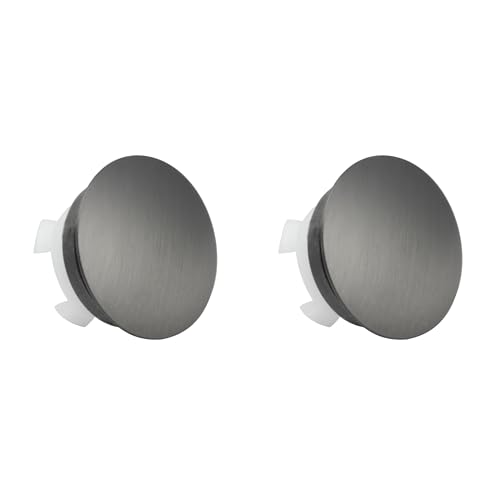 Ydorui Sink Overflow Ring 2-Pack, Gunmetal Gray, Brass, Hidden-Hole