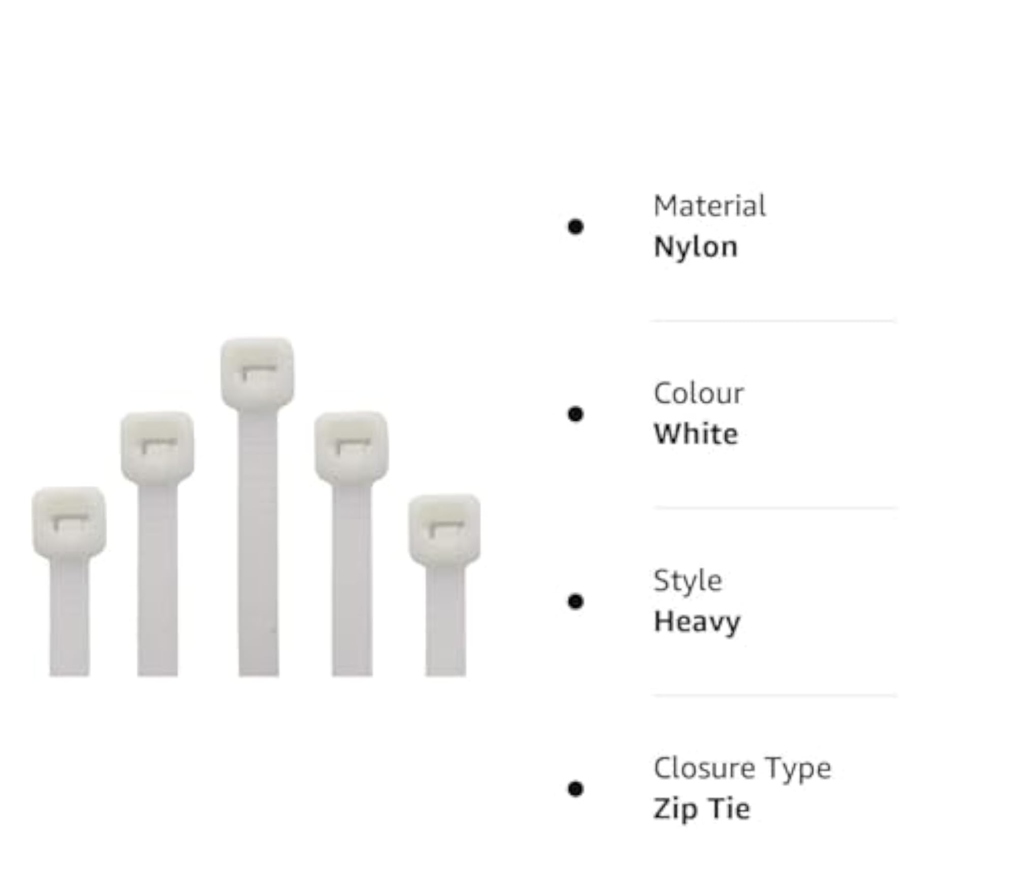 Nylon Self Locking Combo Cable Ties, 4 to 12 Inches
