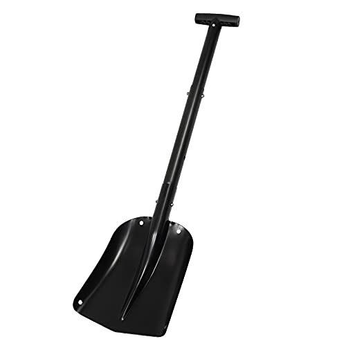 ValueHall Snow Shovel Retractable Removable Portable Snow Shovel,Made of Aluminium Alloy Emergency Lightweight For Winter Snow Playing,Car& Outdoor Camping for Home V7C08 (Black)