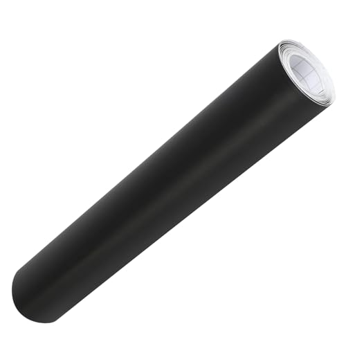 GSHUR 400cm x 30cm Vinyl Car Wrap Roll Matte Black Vehicle Wrap Vinyl Sticker Self-Adhesive Bubble Free Air Release Stretchable Waterproof Car Sticker for Car Decor Laptops