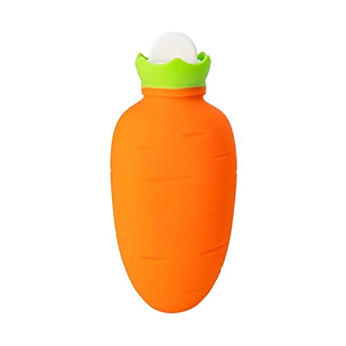 JINGYAN Termofory Silikonowa butelka gorącej wody ładny rzodkiewka gorące opakowania zima ręka cieplejsza mikrofalowa ogrzewanie nadaje się do wszystkich sezonów(Orange)