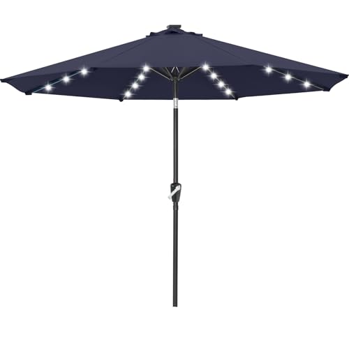 Image of ABCCANOPY Durable Solar Led Patio Umbrellas with 32LED Lights 11FT (Deep Blue)