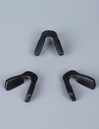 Image of 3 Pairs Ultra Soft Silicone Sunglass Nose Pads for Oakley Jawbreaker OO9290, Jawbreaker Asian Fit OO9270, Push-in Anti-Slip Glasses Nose Piece Replacement Kit Black