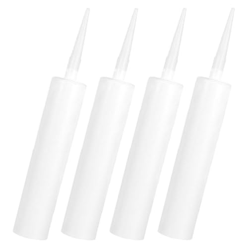 WOONEKY 4 Tubos de Masilla Vacíos Reutilizables Aluminio, Tubo de Calafateo Rellenable de Boca Ancha para Lechada y Hogar