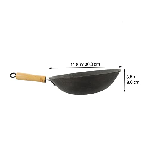 Wok tradicional chino para cocina con fondo plano miniatura 2