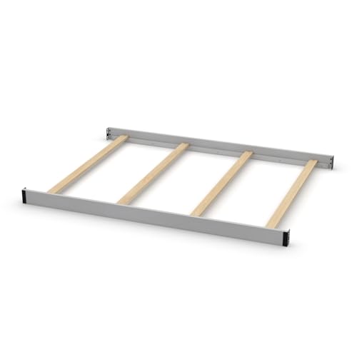 Image of Full-Size Conversion Kit Bed Rails Compatible with Emma Crib 'N' More Convertible Crib by Delta Children - Solid Wood Rail #0050 - Toddler & Adult Bed Rail - Nursery & Baby Furniture (Grey - 026)