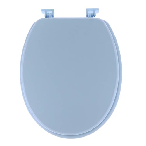 Tendance - Abattant WC MDF 18 Pouces Attaches Plastiques - Bleu Clair - Salle de Bain - Abattants Universel - Lunette de Toilette