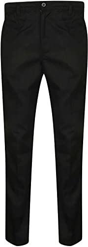 MA Online Adults Elasticated Waist Rugbi Trousers Mens Full Length Workwear Smart Pocket Pants