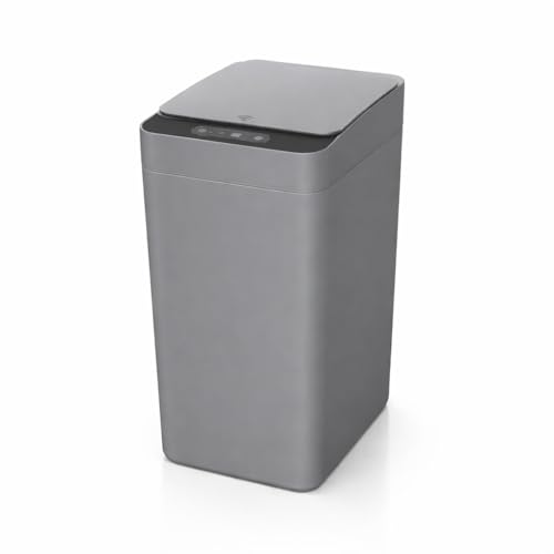Lixeira Automática Inteligente 13L com Sensor de Movimento, à Prova d’Água (Cinza)