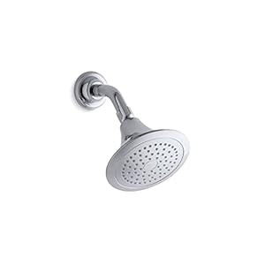 KOHLER K-10282-AK-CP Forte 2.5 GPM Single-Function Wall-Mount Showerhead With Katalyst Spray, Polished Chrome