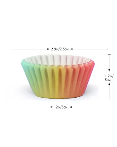 qiqee Cupcake Liners Cupcake Cups 300-Count Food Grade Gradient Design Cupcake Papers Baking Cups Cupcake Wrappers