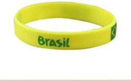 2014 World Cup Brazil Yellow Olympics Flag Summer Wristband Wrist Band Bracelet