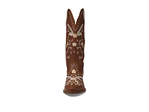 Image of Dingo Womens Full Bloom Floral Round Toe Casual Boots Knee High Mid Heel 2-3 inch