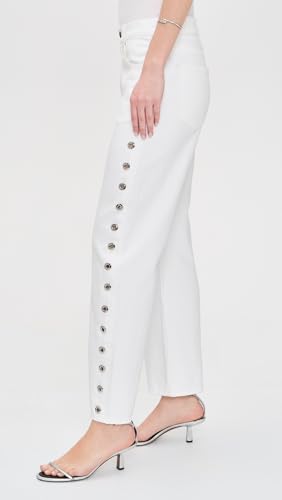 Image of PISTOLA - Lexi Mid Rise, Signature Bowed Straight Jeans - Light Denim Jeans