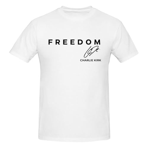 GQWJKSZ A True Patriot, Charlie Kirk. R.I.P. Charlie. 1993 T-Shirt Men's Short Sleeve Crew Neck Cotton Shirt