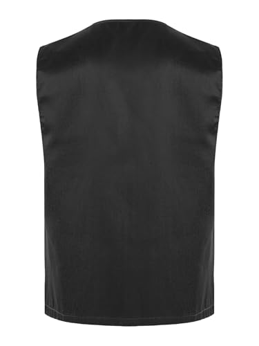 Kids Button Down Side Pockets Volunteer Vest Waistcoat Girls Boys Irregular Hem Volunteers Activities Uniform2