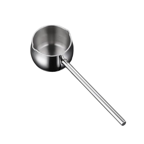 Stainless Steel Saucepan: Small Pot with Anti-Splash Long Handle,Small Sauce Pan for Heating Butter, Milk, Oil, Coffee, Syrup and Cheese,Butter Warmer Pot Fits for Induction Cookers (0.5qt)