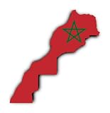 Aufkleber: 200 mm, 1 Stück - Silhouette Flagge/Flap-Map - Marokko - MA - für Auto, Laptop und mehr