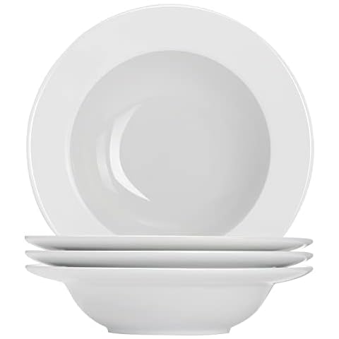 Buyajuju Classic White Deep Soup Plates Set Cover