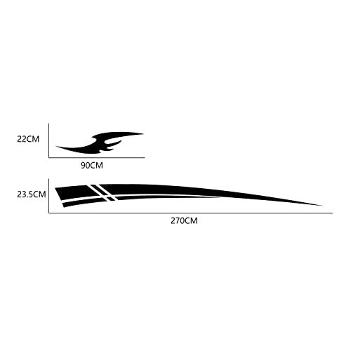Image of Racing Stripes Car Sticker DIY Styling Decorative Stripes Door Sides Hood Vinyl Decal for Car SUV Truck Waterproof Accessories 106 inchx9.2 (4PCS) (Black)