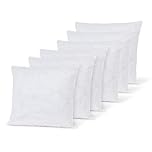 Charlotte Andersen 6 pack 18” Inch Square Cushion Inserts, Anti-Allergy Insert Pads 45cm x 45cm Pure Hollowfibre Filling- Made In UK