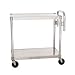 PVIFS AUC2024 Utility Cart with 2 Adjustable Solid Shelves and Handle, 400 lbs Shelf Capacity, 24" Length x 20 Width x 36" Height
