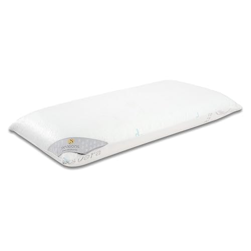 SEASONS Almohada Viscoelástica 75 cm con Efecto Frío Refrescante | Firmeza Ergonómica | Doble Funda Lavable | Tratamiento con Ozono | Hecho en España